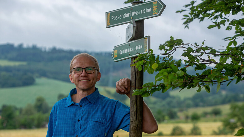 Uwe Schwensow kümmert sich nun um die 96 Kilometer Wanderwege in Kreischa.