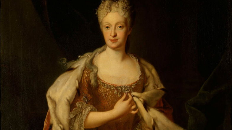 Kaisertochter Maria Josepha, Ehefrau August III. König von Polen, nach 1719 als sächsische Kurprinzessin auf einem Gemälde von Louis des Silvestre.