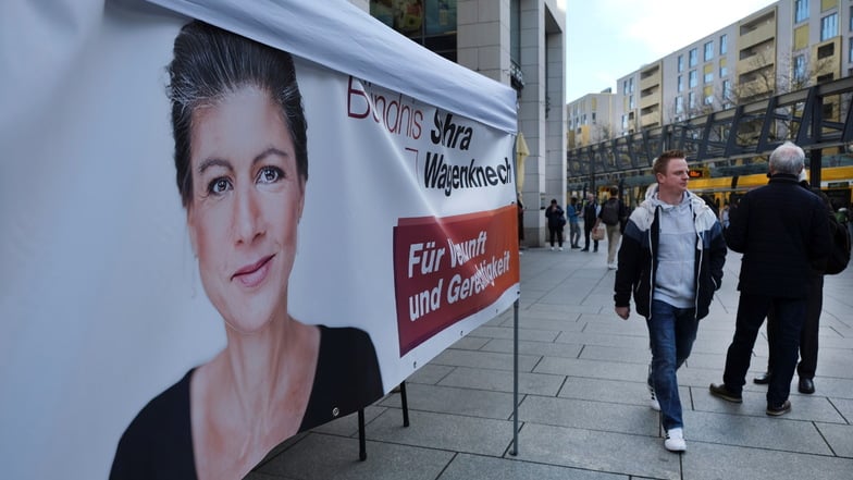 Auch in Dresden hat BSW erfolgreich mit Sahra Wagenknecht geworben, künftig soll der Fokus auf den Politikern vor Ort liegen.