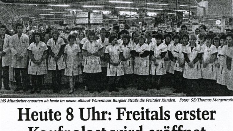 Am 25. Januar 1993 wird der 25-Millionen-Mark teure Bau an der Burgker Straße eröffnet. Es ist der erste Kaufpalast in Freital, wie die Sächsische Zeitung damals titelt.