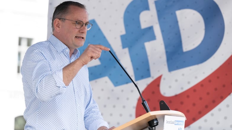 AfD-Bundesparteichef Tino Chrupalla kann sich derzeit über gute Umfragewerte in Sachsen freuen.