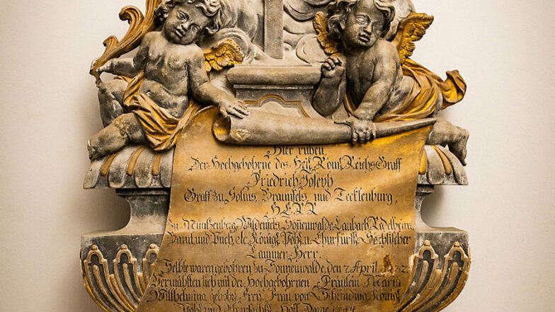 Ausschnitt aus dem Epitaph von Friedrich Joseph zu Solms (1732-1758).