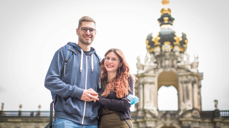 Philipp und Johanna aus Coburg haben sich für einen Sommerurlaub in Dresden entschieden.