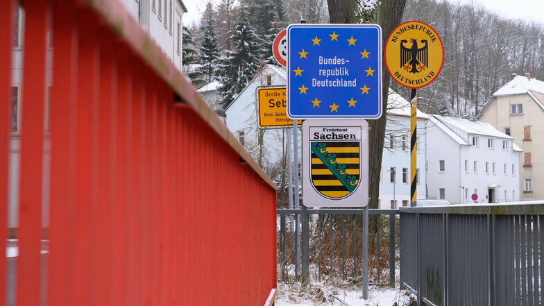 Der deutsch-tschechische Grenzübergang in Sebnitz.