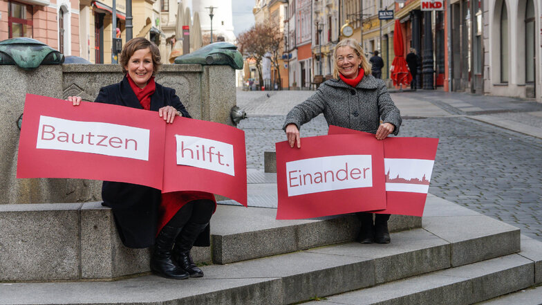 Die Stadträtinnen Monika Vetter (l.) und Katja Gerhardi haben zwei Spendenaufrufe gestartet - einen für die Geschäfte und einen für Restaurants, Bars und Cafés in Bautzen.
