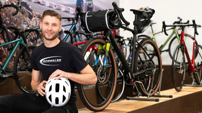 Gravel-Räder sind in der "Räderei" in Bautzen neben E-Bikes das Hauptgeschäft von Geschäftsführer Max Noack.