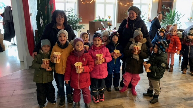 Die Kita-Kinder waren zum Kinobesuch in Spremberg.