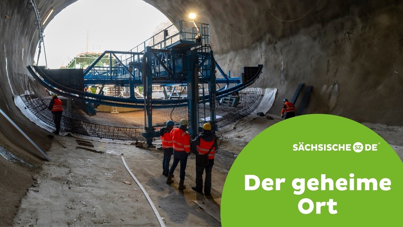 Durch den Kohlberg ein Loch: Ab 2026 soll eine dreispurige Schnellstraße durch Pirnas Hausberg führen. Jetzt erhält der Tunnel sein Innenleben.