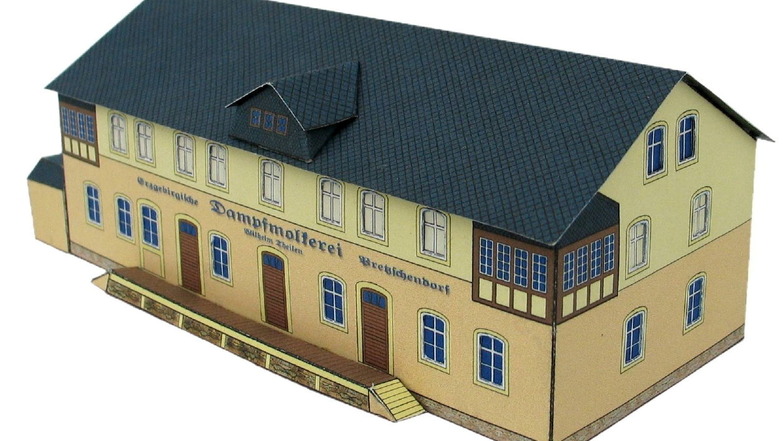 So sieht das Modell der ehemaligen Molkerei in Pretzschendorf aus, das die Grundschule Pretzschendorf entwickelt hat.