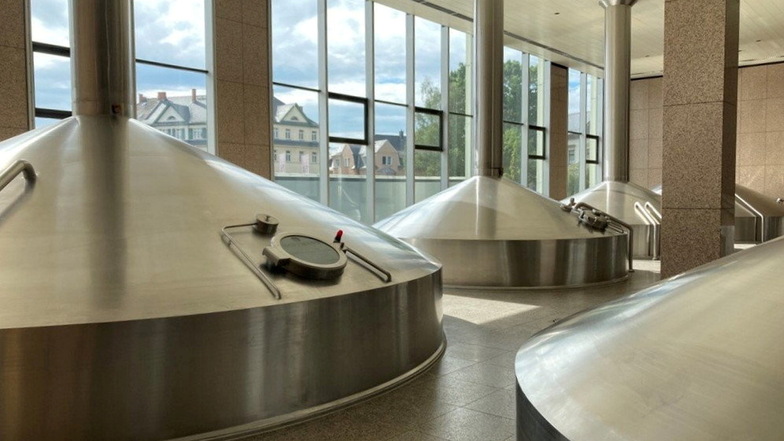 Das Sudhaus der Radeberger Brauerei - hier entsteht während des Brauprozesses Kohlensäure, die dann aufgefangen und gelagert wird.