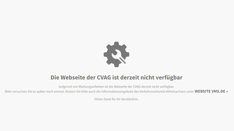 Die Webseite der CVAG ist nicht erreichbar.