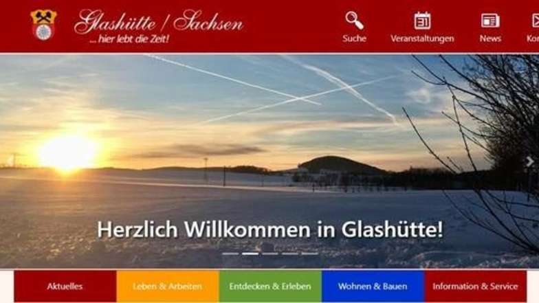 So wird Glashüttes neue Webpräsenz ab Februar aussehen.