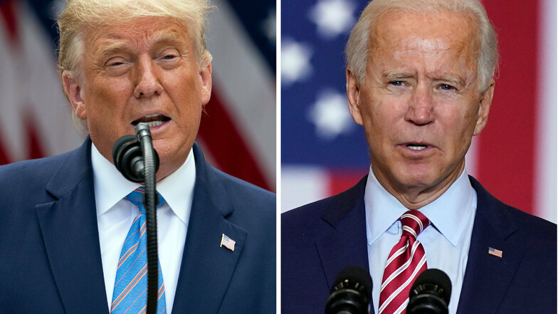 Wer wird US-Präsident? Bei der Wahl am 3. November 2020 treten der aktuelle Präsident Donald Trump und sein Herausforderer Joe Biden (rechts) gegeneinander an.