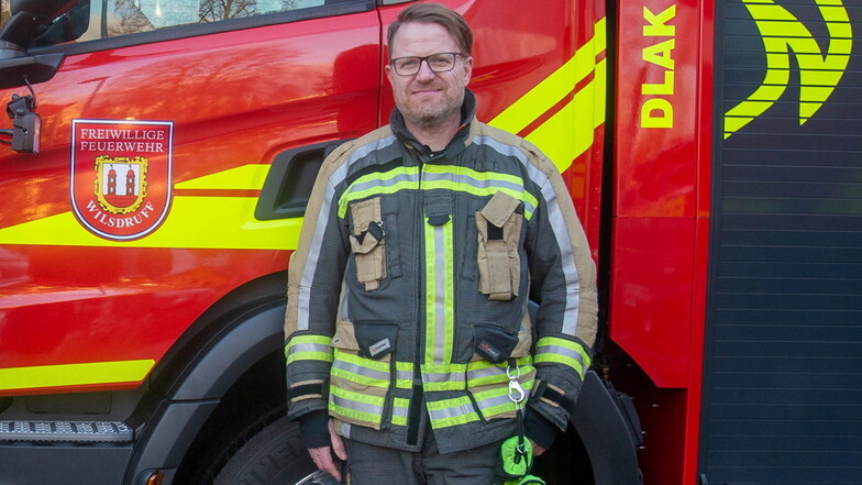 Über mehrere Tage war der Wilsdruffer Ortswehrleiter Daniel Quint 2022 in der Sächsischen Schweiz im Einsatz, um dort Flammen zu löschen.