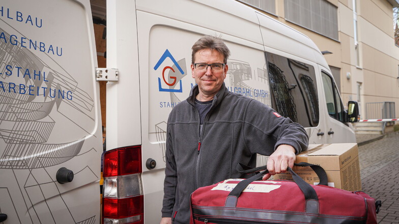 Der Bautzener CDU-Kreisrat Matthias Grahl engagiert sich beim Verein EuroMaidan Sachsen. Nicht zum ersten Mal war er mit einem Hilfstransport unterwegs in die Ukraine.