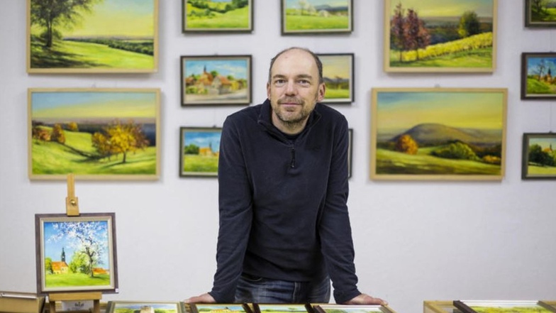 Künstler Steffen Gröbner hat das Rödertal für seine Landschaftsmalerei entdeckt.