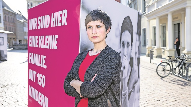 Zwei Mal Elisabeth Wünschmann: Die Leiterin des Ambulanten Behindertendienstes der Lebenshilfe in Freital ist eine von neun Mitarbeitern, die Gesicht zeigen.