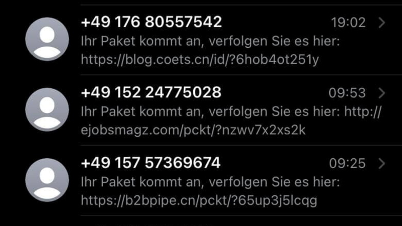 Solche ominösen SMS bekamen Menschen im Landkreis Bautzen in den letzten Tagen flächendeckend zugeschickt. Man sollte keine davon öffnen, rät die Polizei.
