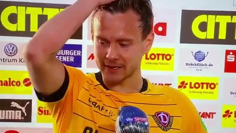 Mit der 0:2-Niederlage gegen Kiel vor gut einem Jahr stand Dynamos Abstieg de facto fest. Danach schimpfte Chris Löwe im TV-Interview über die Ungleichbehandlung.
