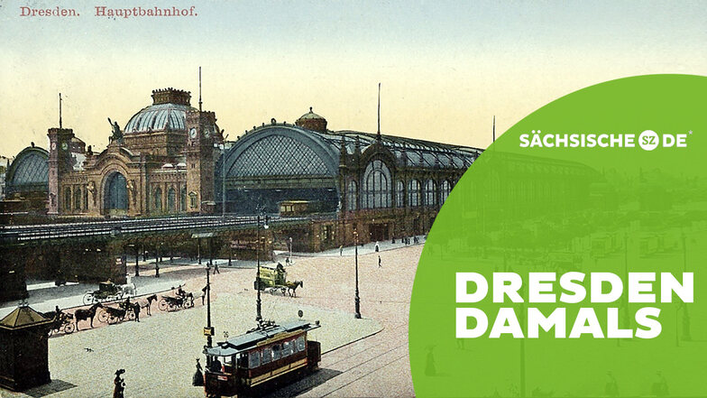 Schiere Größe: Dresdens Hauptbahnhof am Wiener Platz um 1910 auf einer Postkarte.