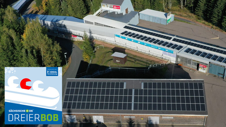Das Projekt "Grüner Eiskanal" hat in Altenberg schon vor Jahren begonnen, wie die Photovoltaikanlagen im Startbereich zeigen.