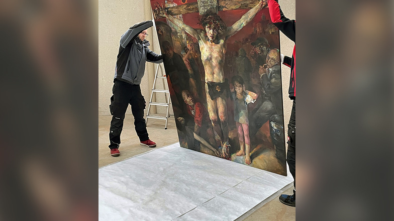 Frauenkirchenmaler empört: Gemälde wird abtransportiert