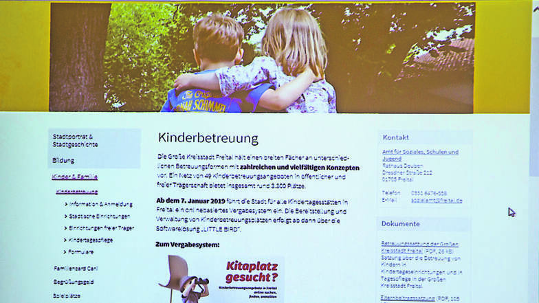 ... und so funktioniert es: 1. Unter www.freital.de/kinderbetreuung gibt es alle Informationen zur Kita-Anmeldung, den Gebühren und den Link zum Anmeldeportal Little Bird. (Repros: Andreas Weihs)