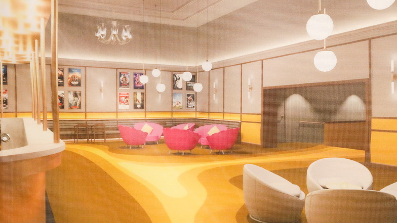 Mehrere Sitzgruppen und einen modernen Tresen gibt es künftig im Foyer.