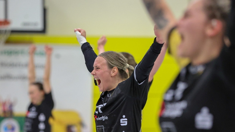 Lena Smolik wurde zur Spielerin des Spiels gewählt und bejubelte zurecht den nächsten Sieg ihrer Rödertalbienen.