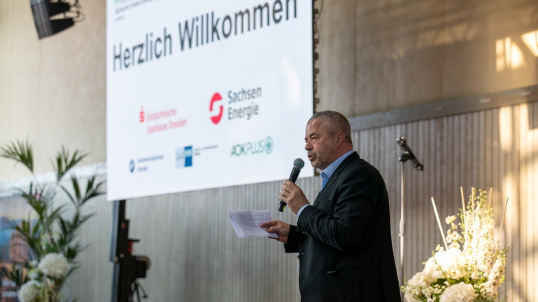 Landrat Michael Geisler (CDU) bei der Eröffnung des 16. Wirtschaftstages.