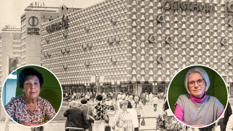 Heiderose Crasselt (l.) und Christine Pfauder arbeiteten in den 1970er-Jahren im ehemaligen Centrum-Warenhaus in Dresden in verschiedenen Abteilungen und haben die Zeit in guter Erinnerung behalten.