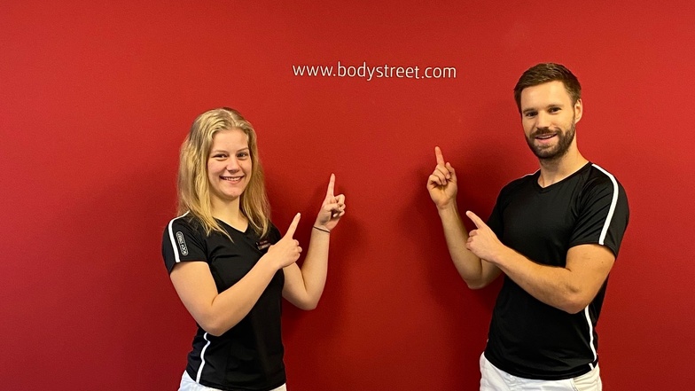 Lilian Kiepsch und Tobias Gumpert - das Team des neu eröffneten Fitnessstudios Bodystreet in Pirna.
