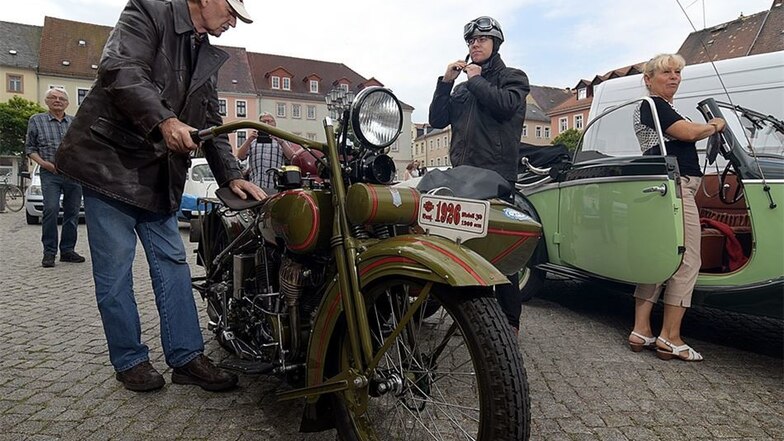 Das älteste Fahrzeug, das bei der Rallye an den Start geht, ist die Harley Davidson von Horst Leinweber.