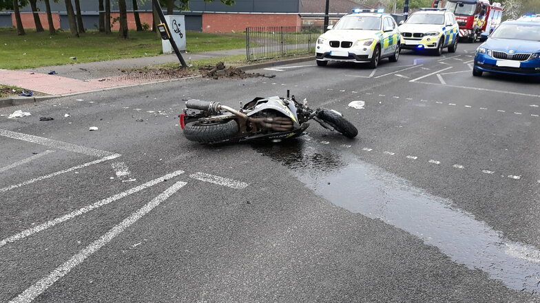 Die Unfallstelle: Einer der beiden Motorraddiebe starb.