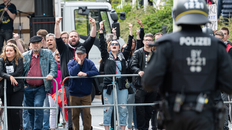 In Plauen gab es viel Protest gegen die Rechtsextremsten vom Dritten Weg.