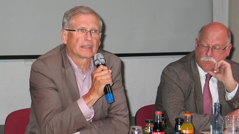 Diskutierten mit:  FDP-Politiker Prof. Dr. Martin Neumann (li.) und Wolfgang Dirschau (Leag).
