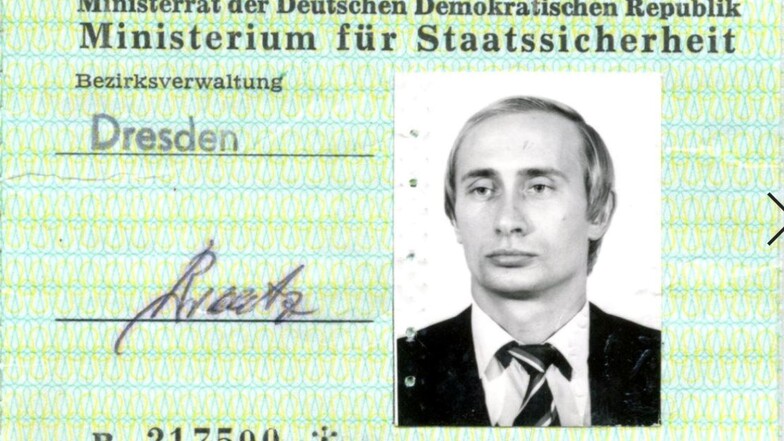 Putins Zugangsausweis für die Stasi-Behörde auf der Bautzner Straße in Dresden. Foto: BStU
