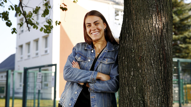 Thilde Boesen aus Dänemark spielt beim Handball-Zweitligisten HC Rödertal. Jetzt hat sie noch ihre Arbeit als pädagogische Assistentin in der Oberschule aufgenommen.