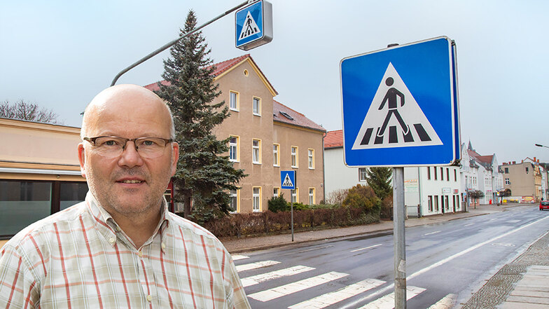 Es ist eine Fotomontage und noch keine Wirklichkeit. Ein dritter Fußgängerüberweg auf der Görlitzer Straße wird gebraucht zur Sicherheit der Passanten. Das fordert nicht nur Stadtrat André Wolff.