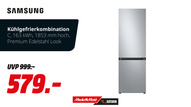 Die SAMSUNG RL34C600CSA/EG Kühlgefrierkombination bietet 30 % mehr Platz als andere SAMSUNG Modelle und spart dank der No Frost+-Technik enorm Energie. Perfekt für die nächste Stromrechnung!