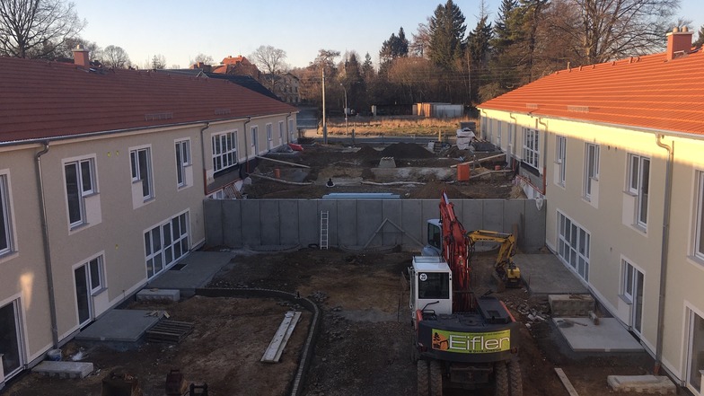 Beim Neubau des Grenzland-Hauses in Seifhennersdorf geht es gut voran.