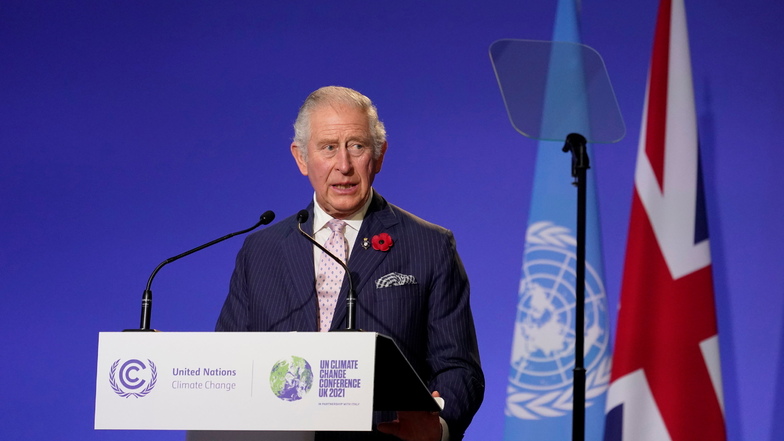 Prinz Charles spricht während der Eröffnungszeremonie des UN-Klimagipfels in Glasgow.