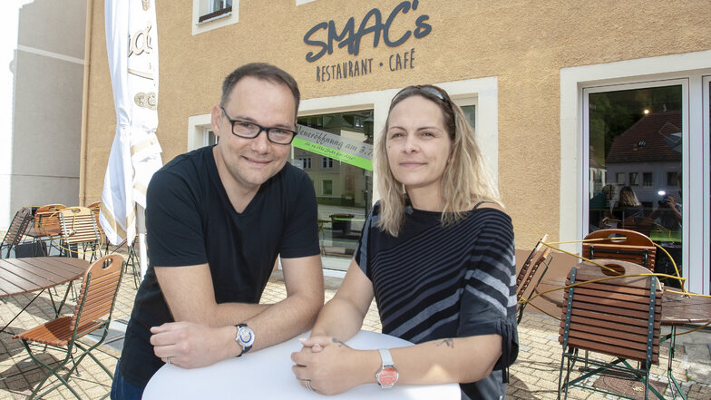 Mirko und Sarah Heyne eröffnen im Juli ihr Café und Restaurant SMAC's am Museumsvorplatz in Glashütte.