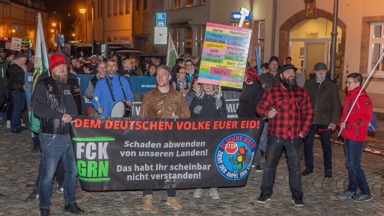 Seit Monaten demonstrieren Rechte mit einem "Montagsspaziergang" in Waldheim.