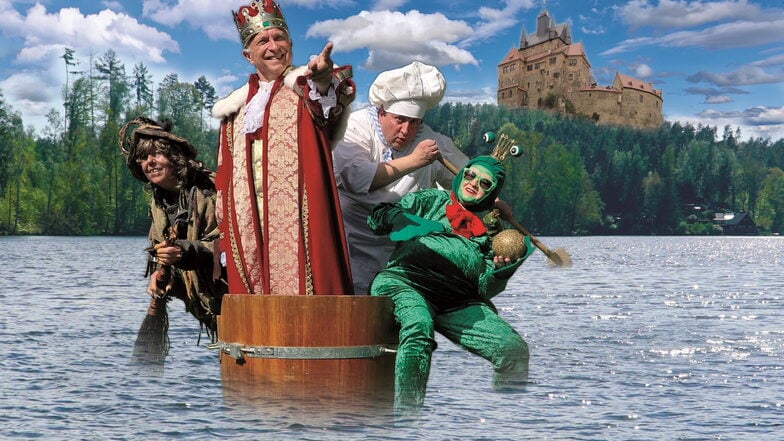 Auf eine zahlreiche Besucherschar freut sich Märchenkönig Frank I. mit seinem Gefolge beim großen Märchenfest dieses Jahr ausnahmsweise am Kriebsteinsee.