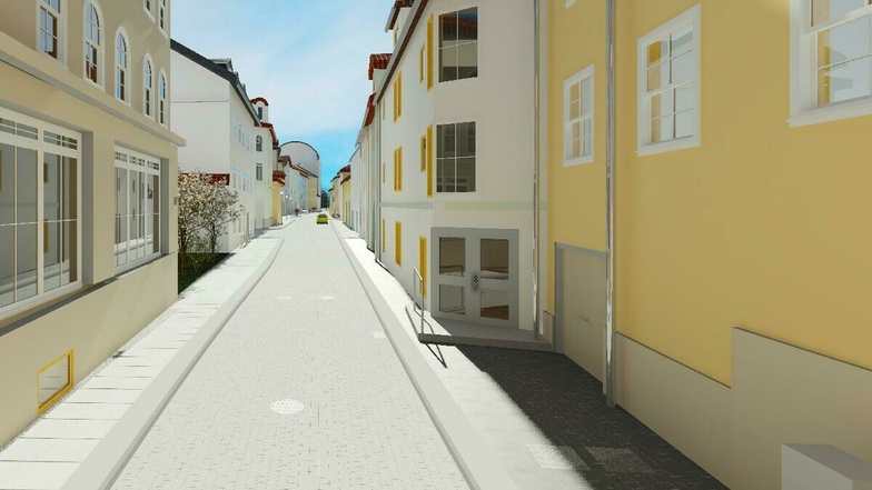 Blick in die Böhmische Straße, wie sie künftig aussehen soll.