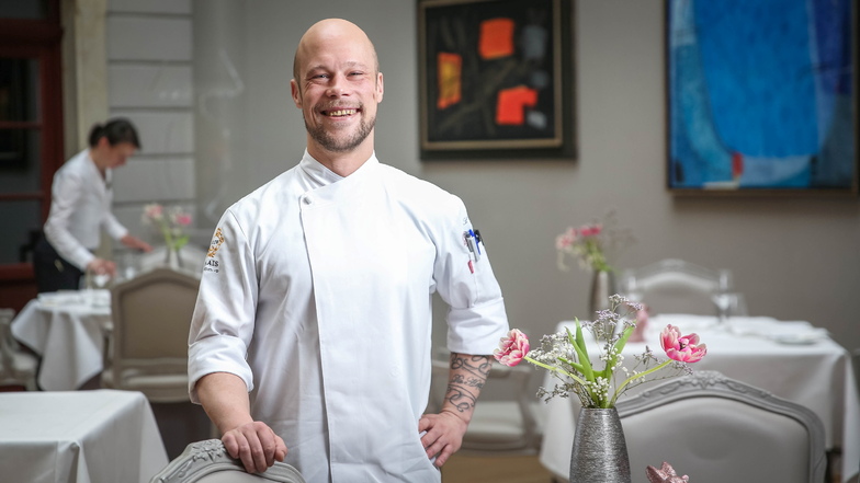 "Uns war bewusst, dass die Fusion ein gewagter Schritt ist", sagt Sven Vogel. Der Küchenchef des Caroussel Nouvelle im Hotel Bülow-Palais kocht künftig ohne Michelin-Auszeichnung.