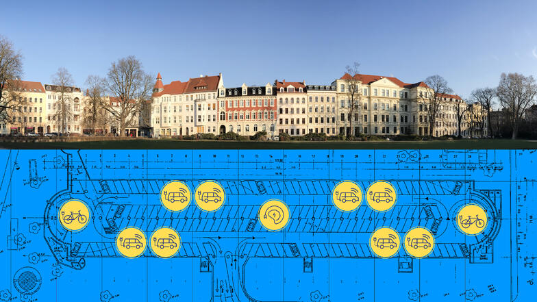 Das ist die erste Entwurfszeichnung für die Tiefgarage unter dem Wilhelmsplatz. OB Octavian Ursu hat sie beim Neujahrsempfang der Stadt erstmals öffentlich gezeigt.