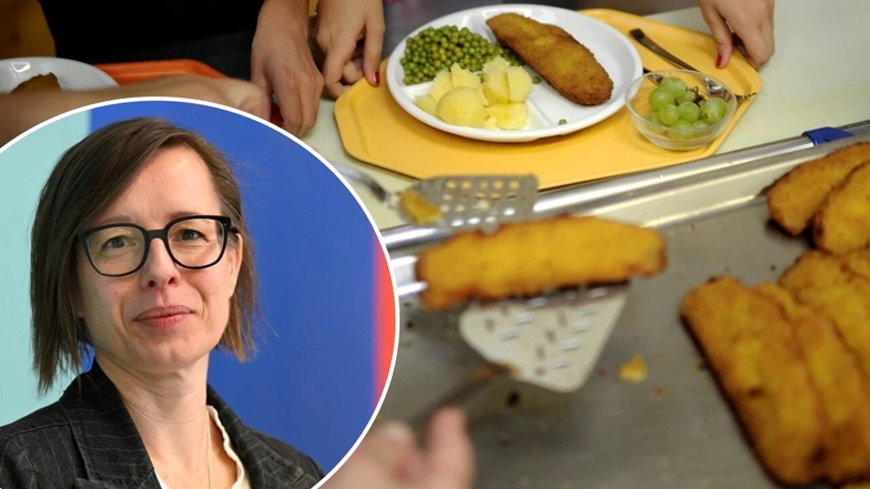 Isabel Kochale vom Verein "Brotzeit" kümmert sich um eine gesunde Mahlzeit für Kinder n Dresden.