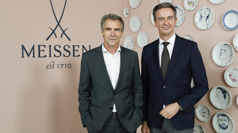 Unter Druck: Die beiden Geschäftsführer der Porzellan-Manufaktur Meissen Tillmann Blaschke (l.) und Georg Nussdorfer.